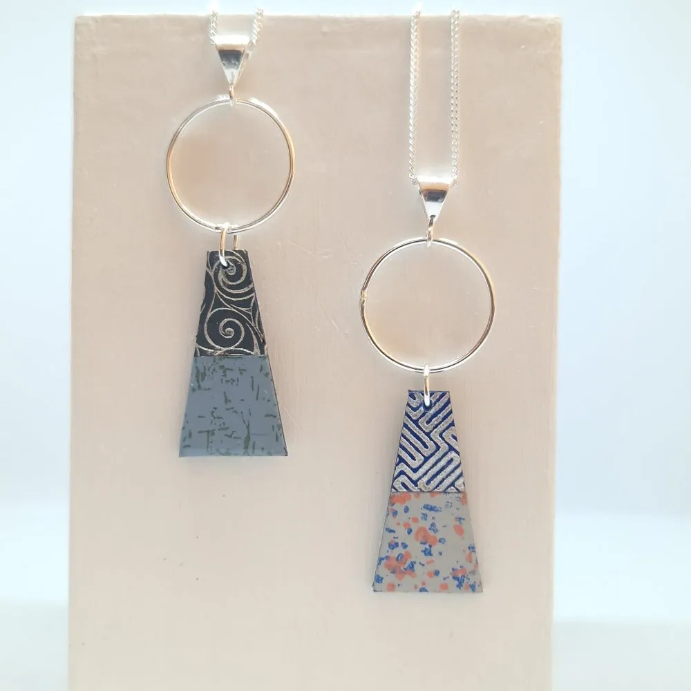 Circle & Dash - Reversible Trapeze Pendant Necklaces