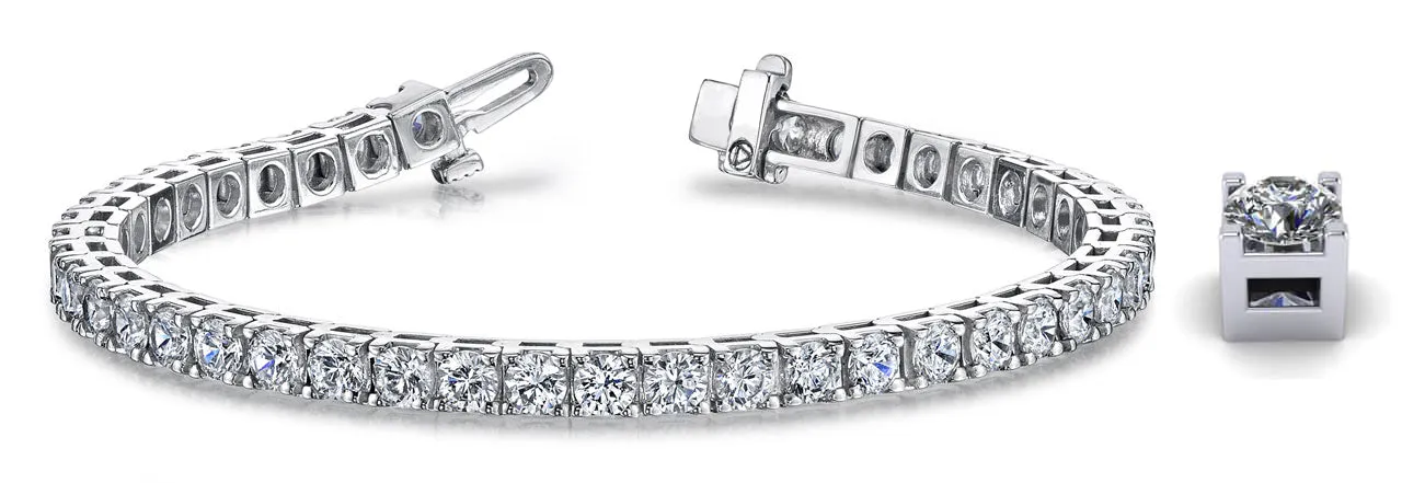 Classic 4 Prong Lab-Grown Diamond Tennis Bracelet with 7.98 ct.(finished) 3.75mm