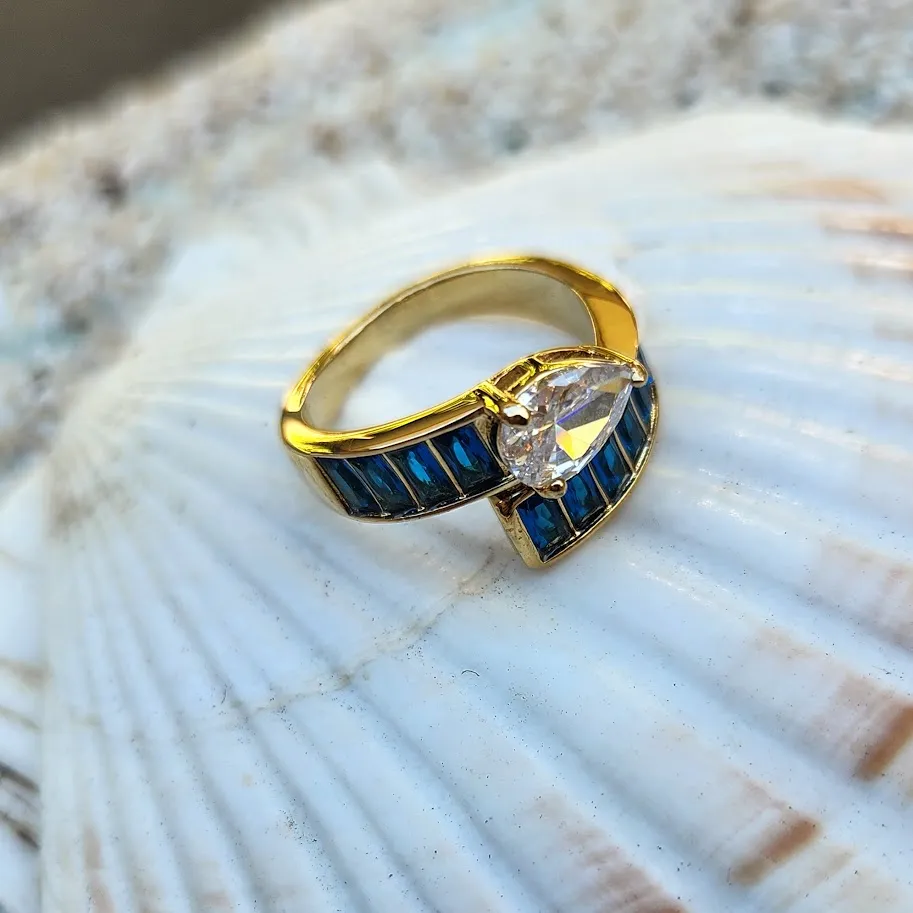 CLEAR DROP / RUBY / SAPPHIRE 18K RINGS - ADJUSTABLE WATERPROOF