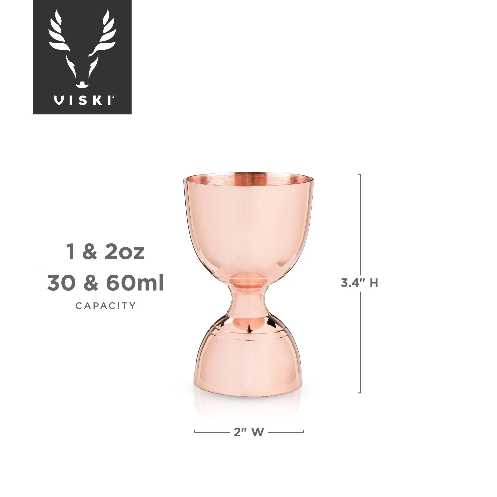 Copper canterbury jigger by viski®