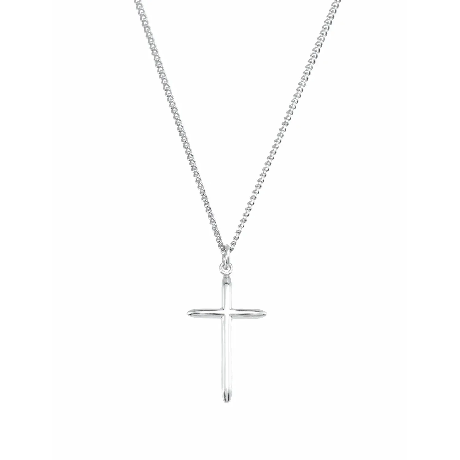 Cross Necklace 25x15 Sterling Silver w/ 18" chain