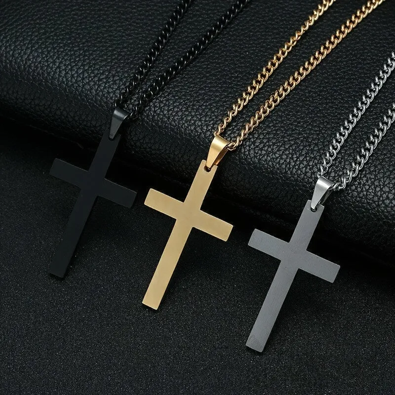 Cross Necklace Pendant Jewelry With Chain For Boys And Girls