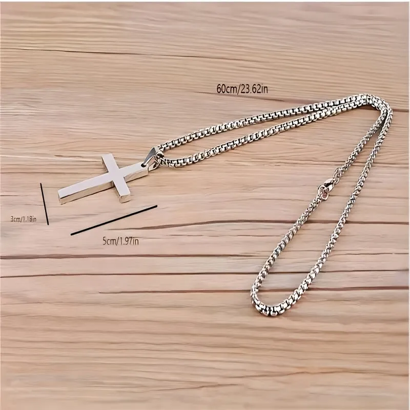 Cross Necklace Pendant Jewelry With Chain For Boys And Girls