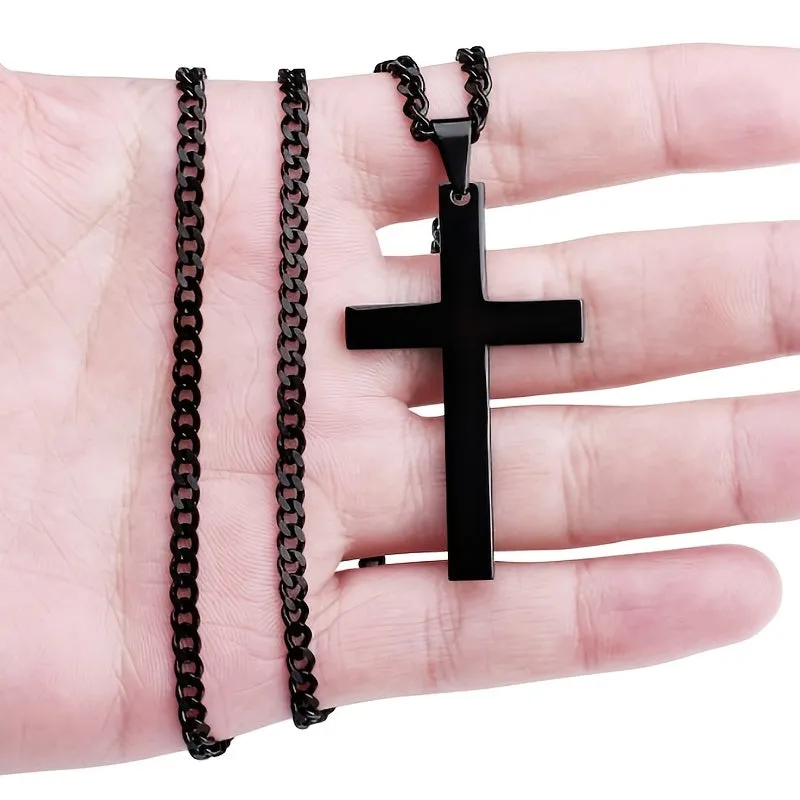 Cross Necklace Pendant Jewelry With Chain For Boys And Girls