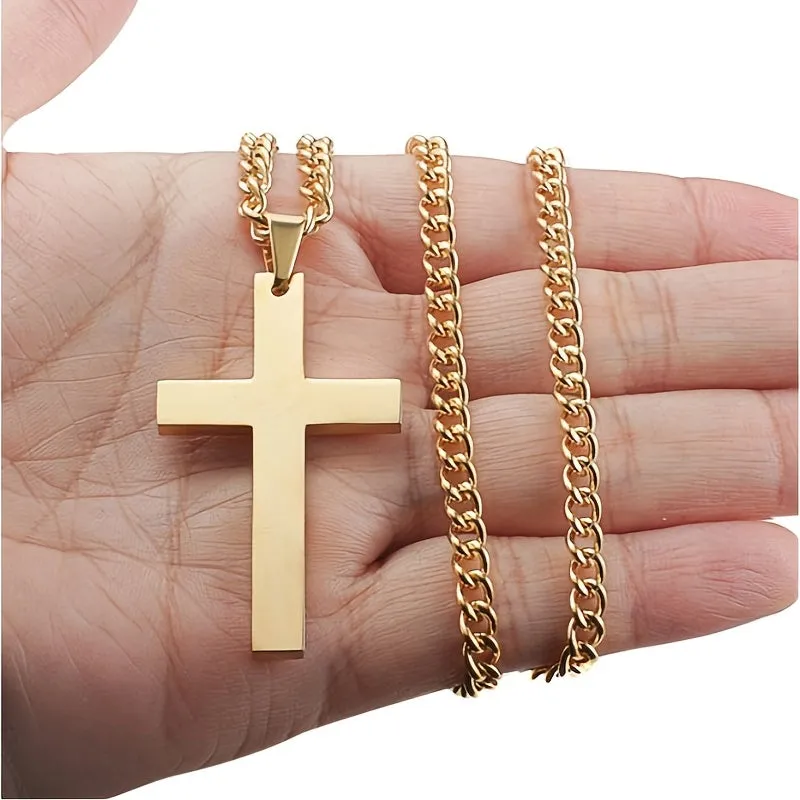 Cross Necklace Pendant Jewelry With Chain For Boys And Girls