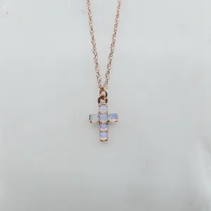 Cross Opal Necklace