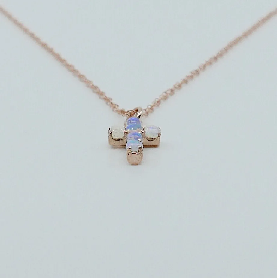 Cross Opal Necklace