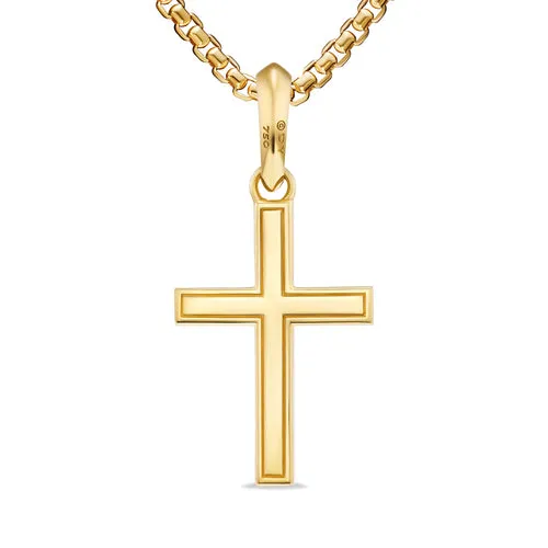 Cross Pendant in 18K Yellow Gold, 24mm