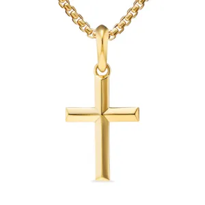 Cross Pendant in 18K Yellow Gold, 24mm