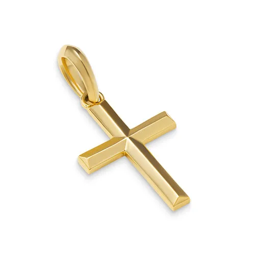 Cross Pendant in 18K Yellow Gold, 24mm