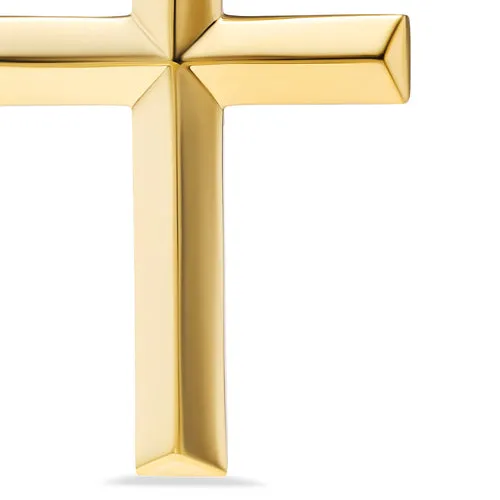 Cross Pendant in 18K Yellow Gold, 24mm