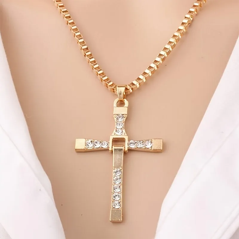 Cross Pendant Necklace Men's Hip Hop Style