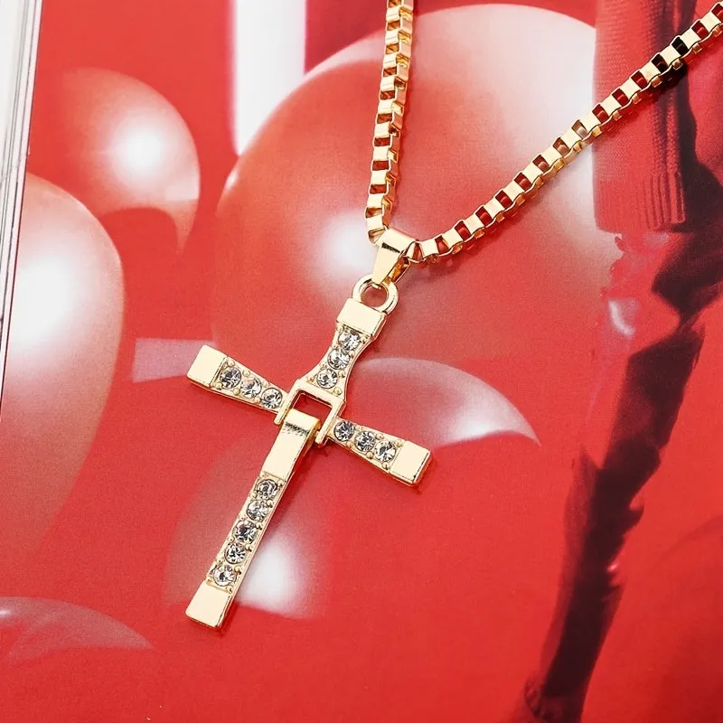 Cross Pendant Necklace Men's Hip Hop Style