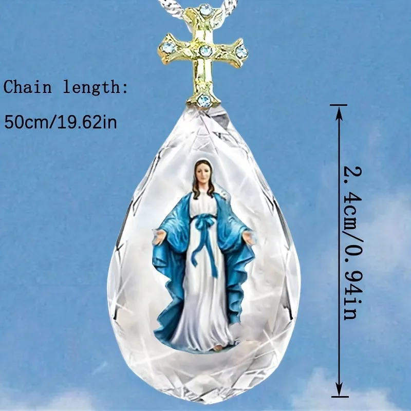 Crystal Cross Necklace Two Tone Pendant Necklace For Men