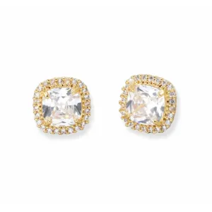 Cubic Zirconia Square Studs