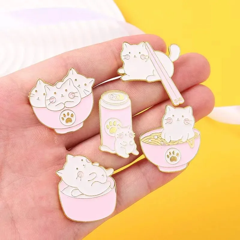 Cute Cat Food Enamel Pin