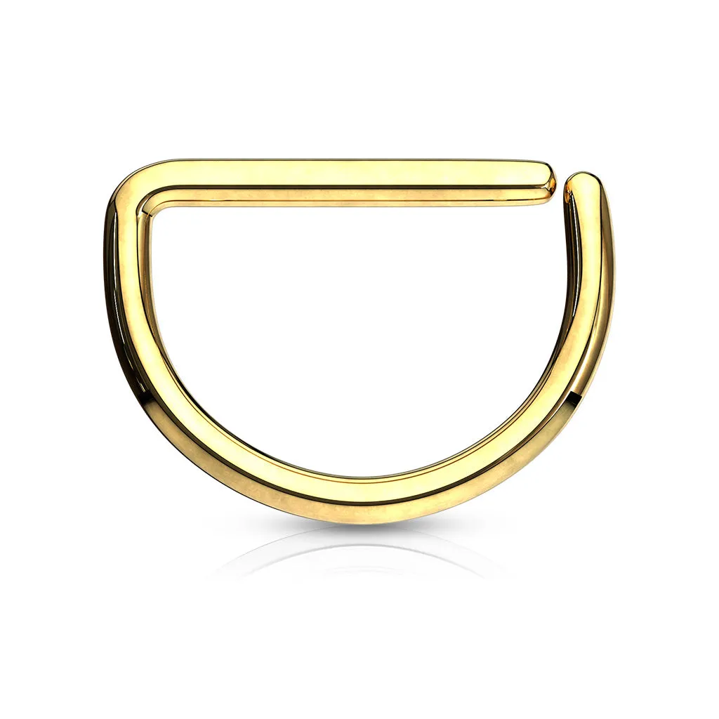 D Shape Titanium Ear Cartilage Daith Hoop Helix Nose Septum Rings