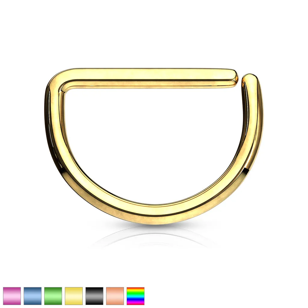 D Shape Titanium Ear Cartilage Daith Hoop Helix Nose Septum Rings