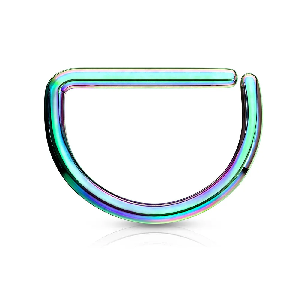 D Shape Titanium Ear Cartilage Daith Hoop Helix Nose Septum Rings