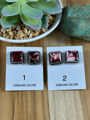 Dahlia Rose Square Earrings