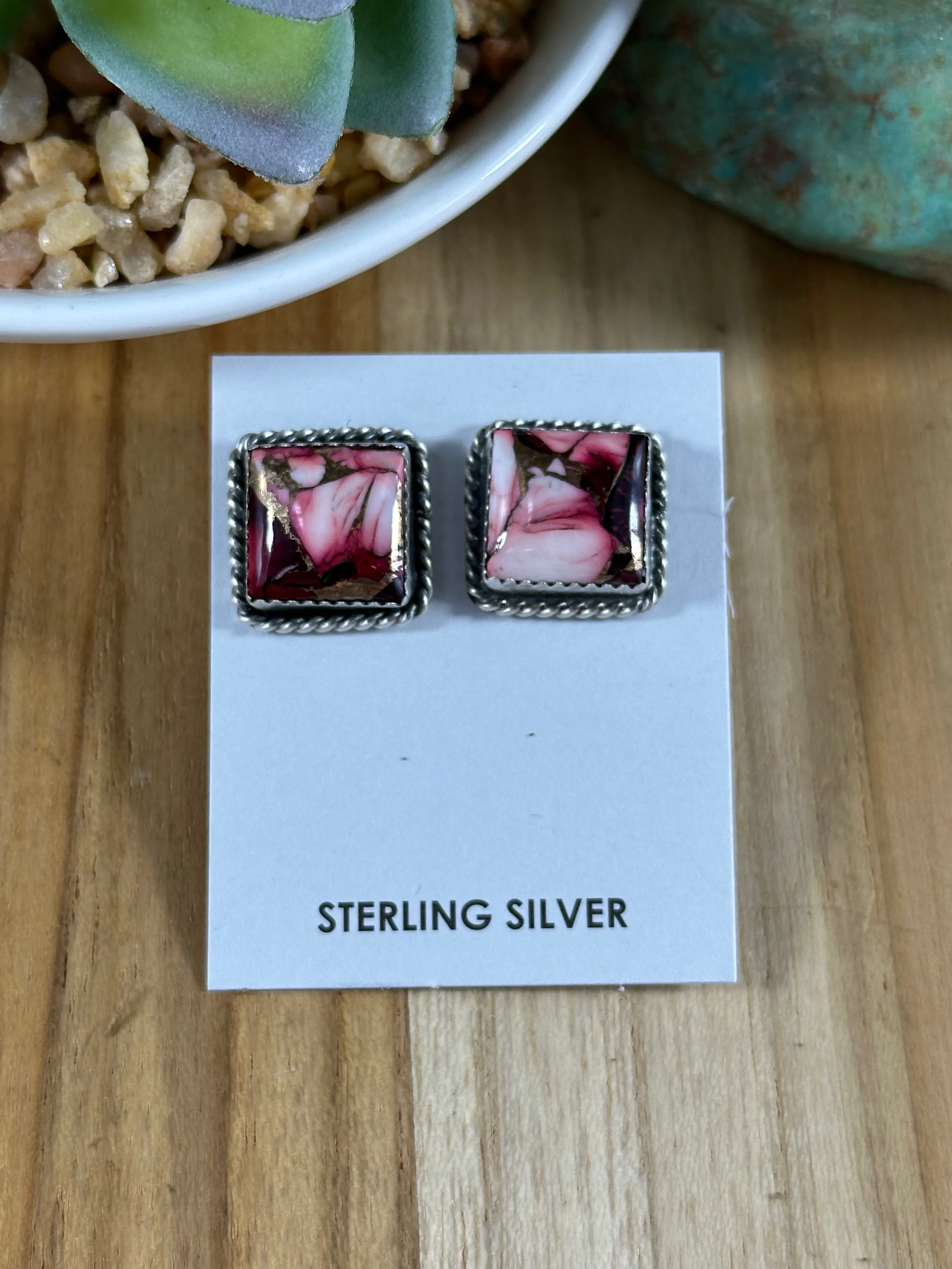 Dahlia Rose Square Earrings