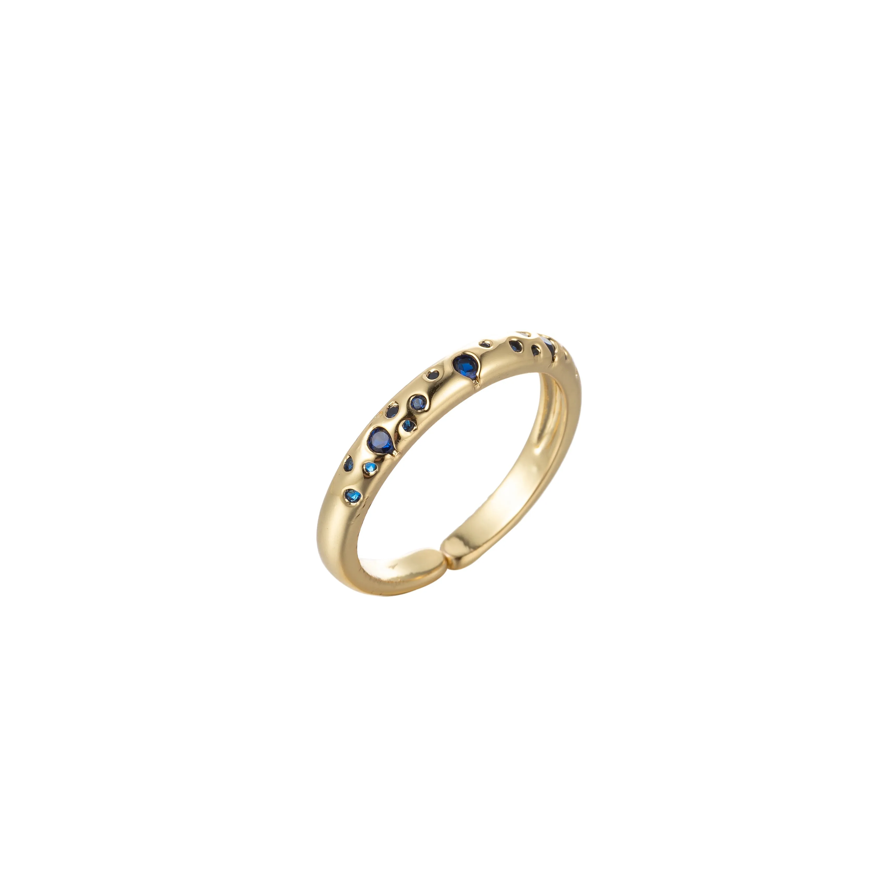 Dainty Stardust Ring Open Adjustable Ring Cubic Zirconia Galaxy Pink/Teal/Blue/Green Cz Pave O-902~O-905