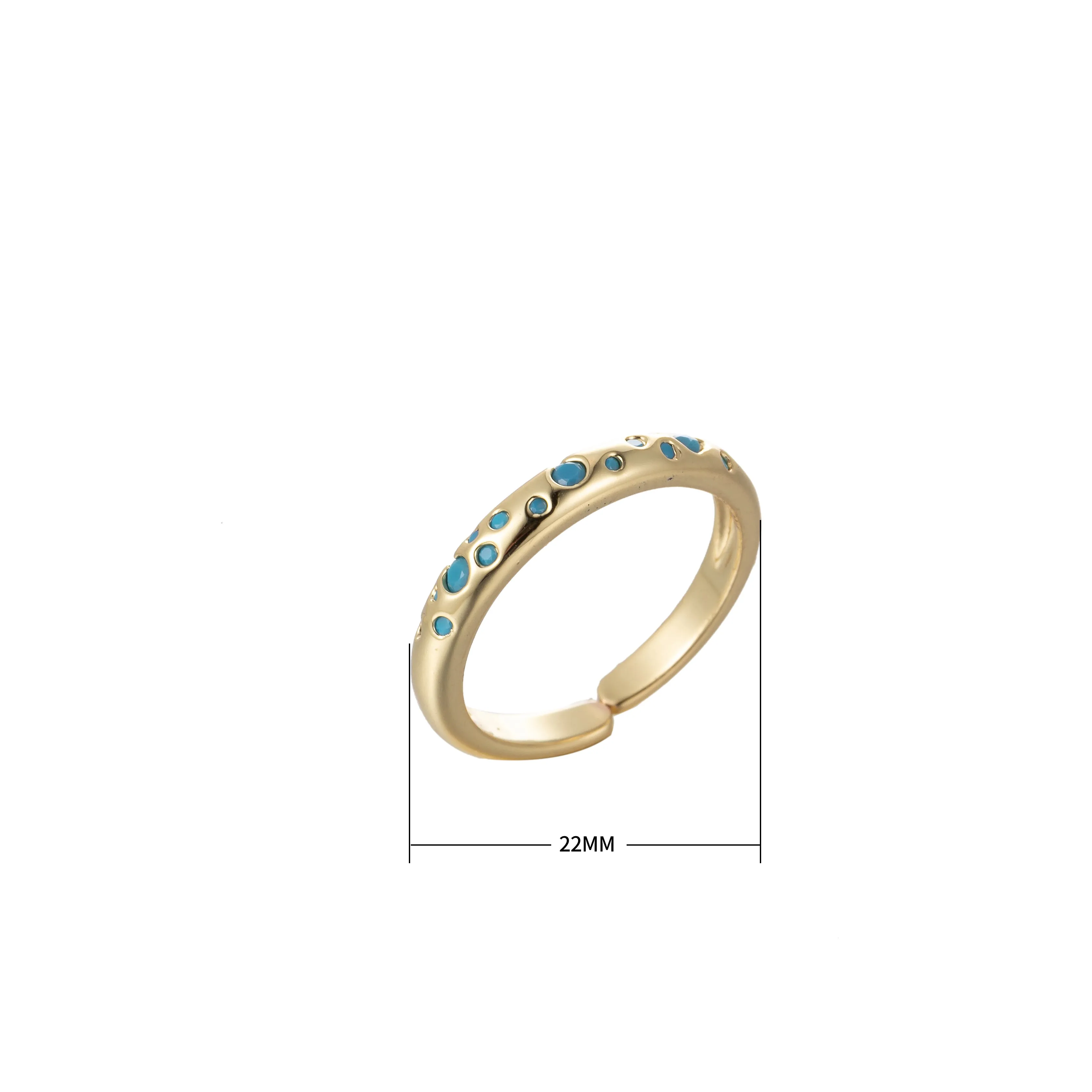 Dainty Stardust Ring Open Adjustable Ring Cubic Zirconia Galaxy Pink/Teal/Blue/Green Cz Pave O-902~O-905