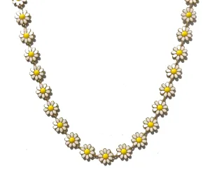 Daisy Choker Necklace in White