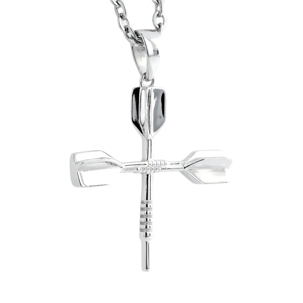 Dart Cross Necklace | Sterling Silver