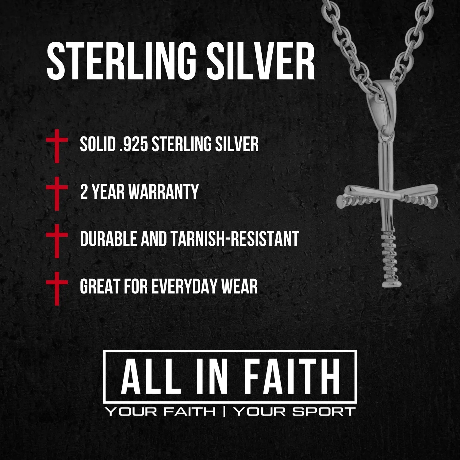 Dart Cross Necklace | Sterling Silver