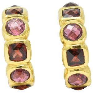 David Yurman Garnet Tourmaline 18 Karat Gold Earrings