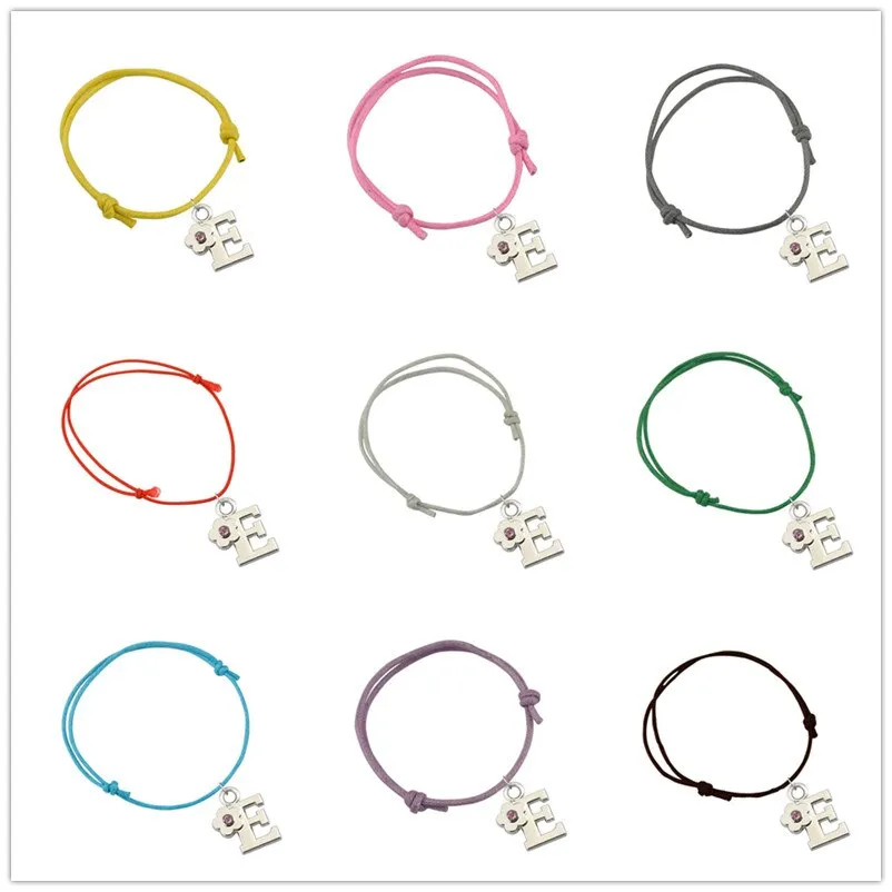 Dawapara 2019 New Handmade Adjustable Korean Wax Cord Letter A With Flower Bracelet For Mother And Girls 5pcs SLH108218