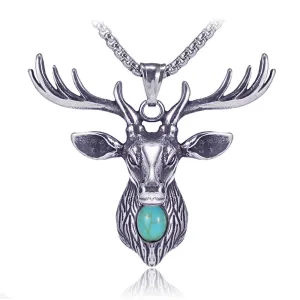 Deer Titanium Necklace Fashion Male Pendant
