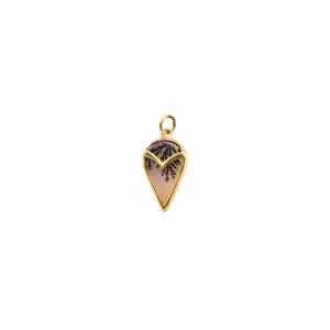 Dendritic Montana Agate Owl Charm