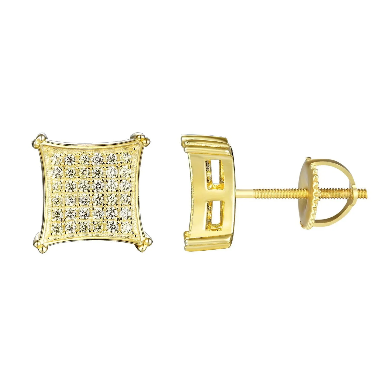 Designer Kite Shape Canary Bling Stud Earrings