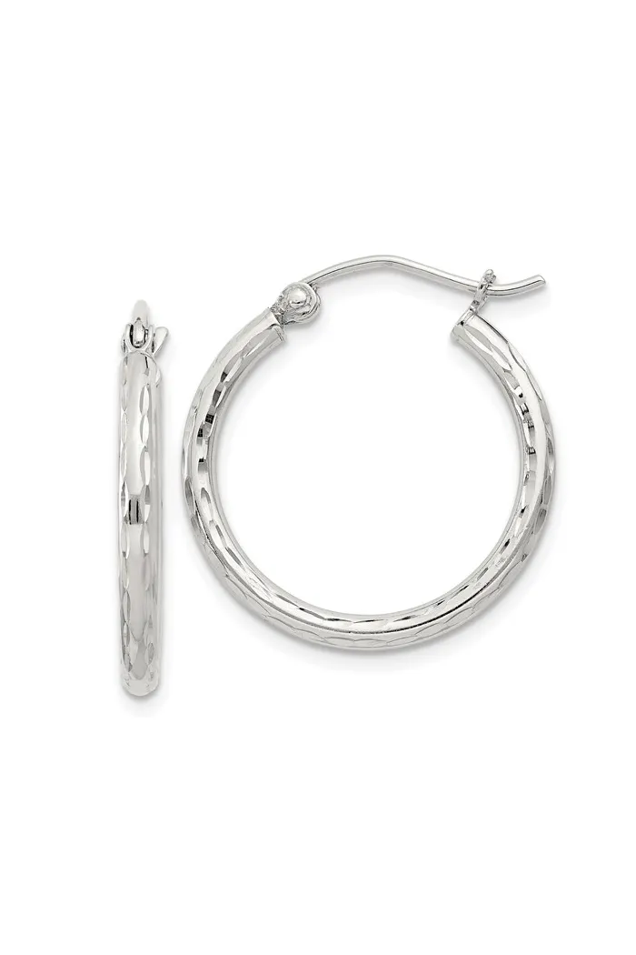 Diamond Cut Hoop Earrings