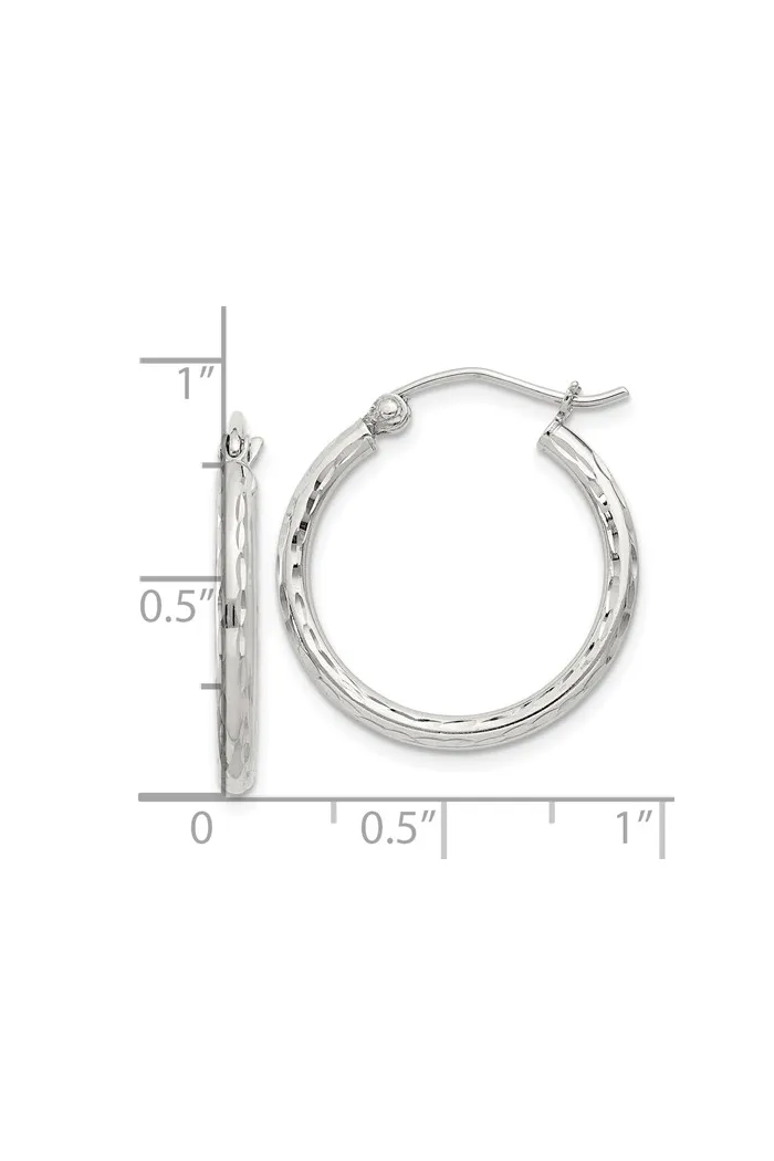 Diamond Cut Hoop Earrings