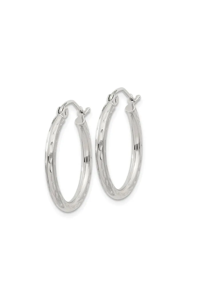 Diamond Cut Hoop Earrings