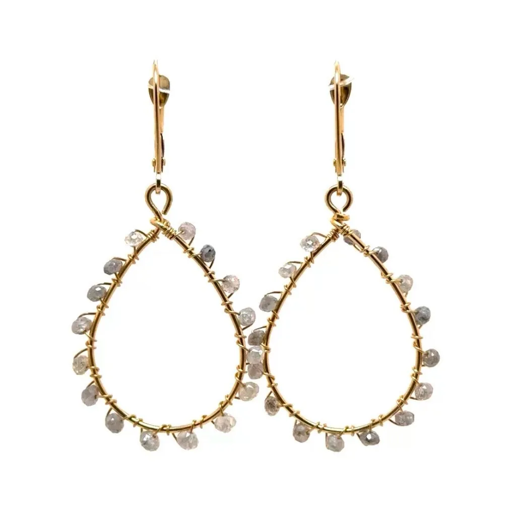 Diamond Dangle Oval Earrings