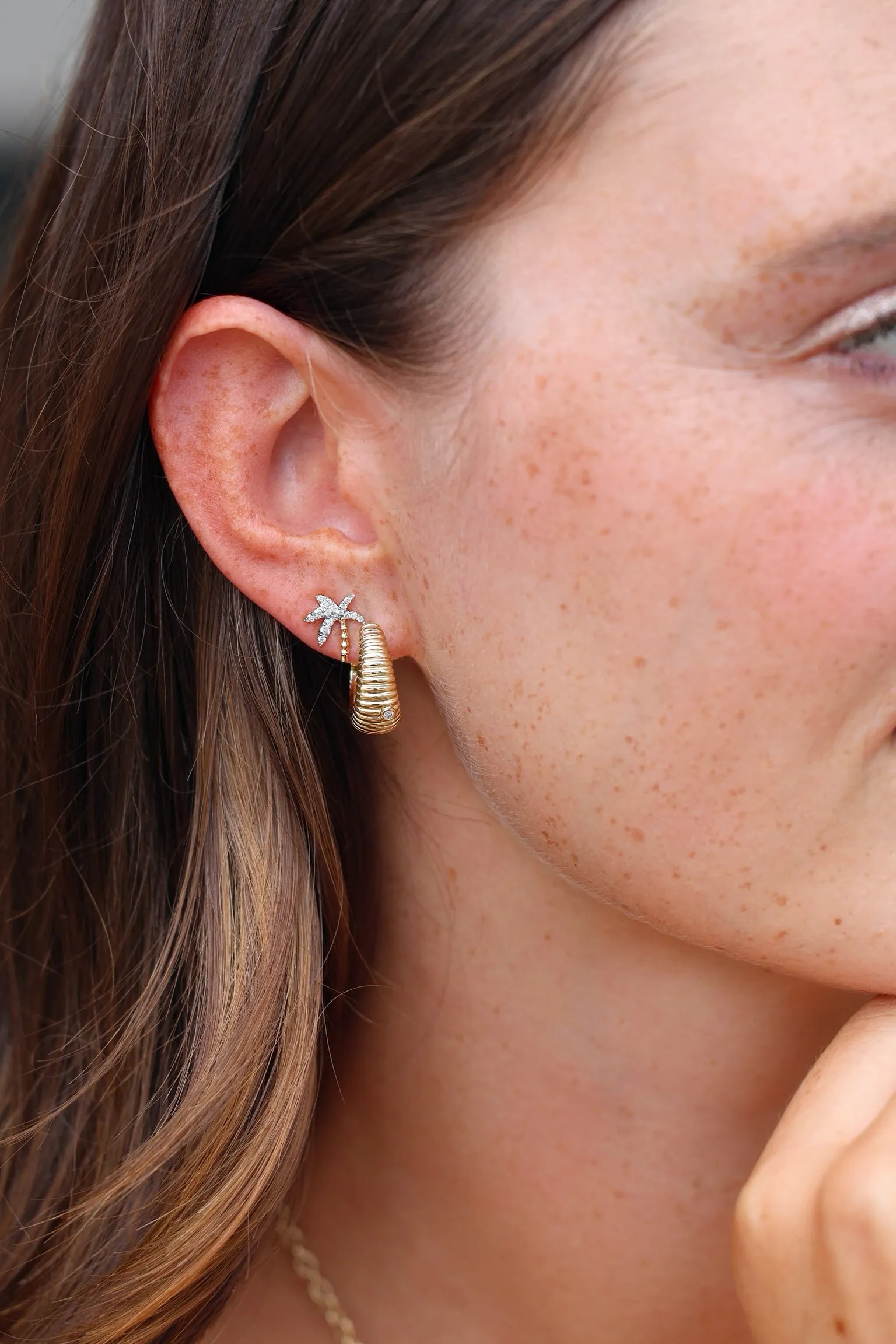 Diamond Palm Earrings