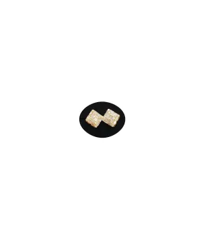 Diamond Round & Baguettes Square Stud Earring (14K)