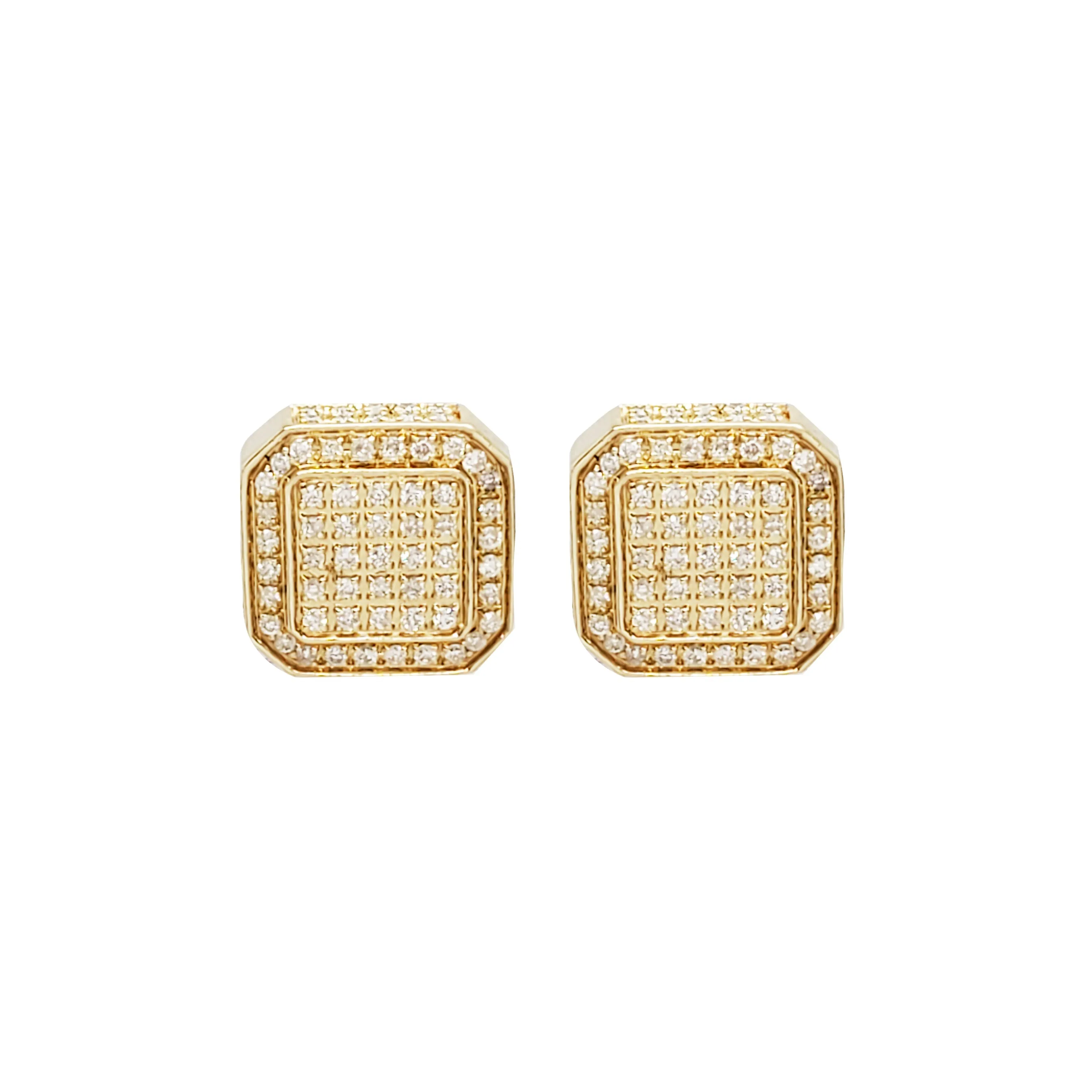 Diamond Square Earrings (14K).