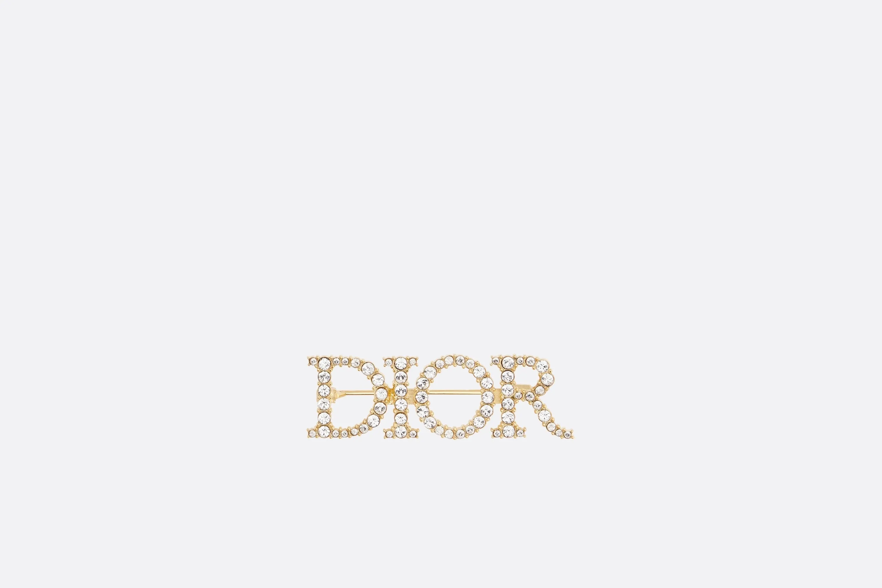 Dio(r)evolution Brooch • Gold-Finish Metal and White Crystals