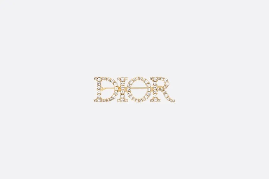 Dio(r)evolution Brooch • Gold-Finish Metal and White Crystals