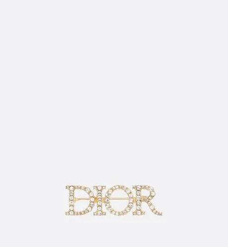 Dio(r)evolution Brooch • Gold-Finish Metal and White Crystals