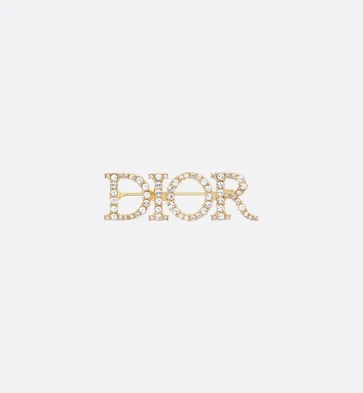 Dio(r)evolution Brooch • Gold-Finish Metal and White Crystals