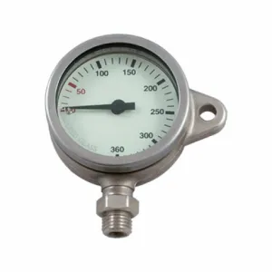 DIRZONE 52mm Naked Pressure Gauge - Tempered Glass, SNAP SHACKLE Bolt Snap
