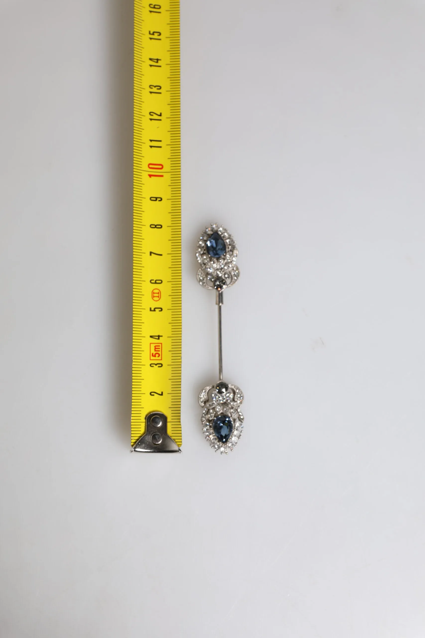 Dolce & Gabbana 925 Sterling Silver Crystals Collar Brooch Accessory Pin