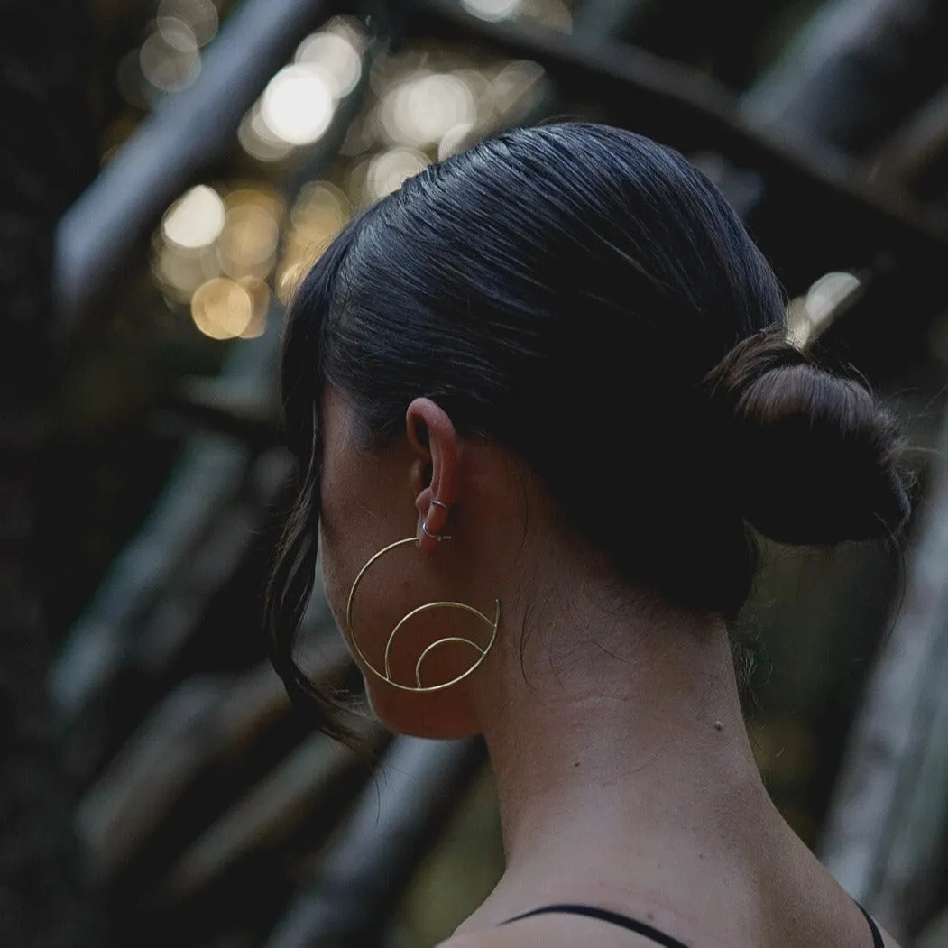 Double Eye Hoop Earrings in Sterling Silver