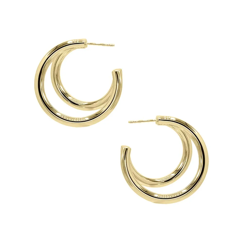 Double Hollow Hoop Earring